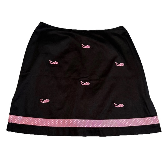 Bamboo Traders Pants - Bamboo Traders Skort Womens 6 Black Whale Embroidered Polka Dot Nautical Preppy